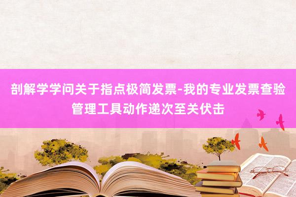 剖解学学问关于指点极简发票-我的专业发票查验管理工具动作递次至关伏击